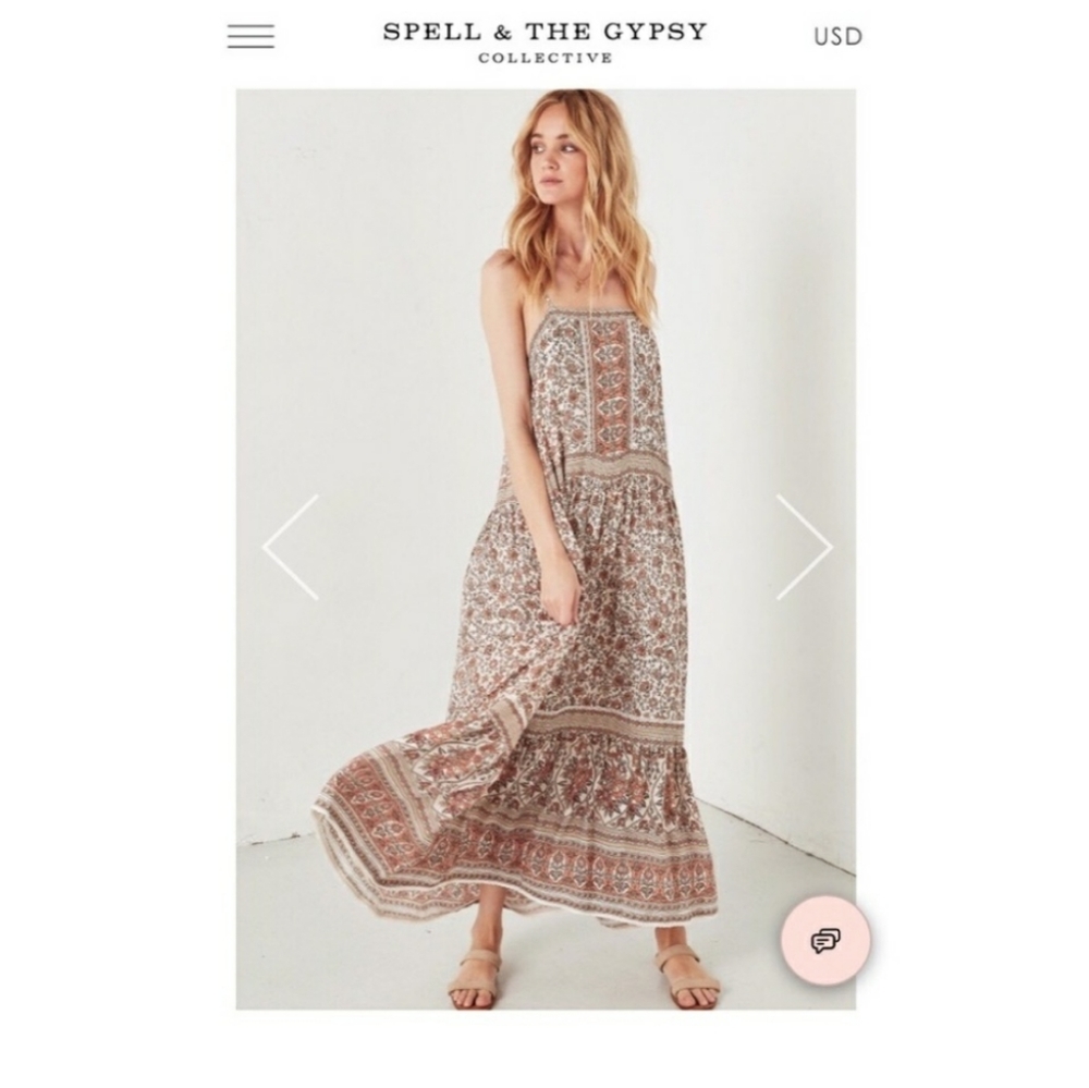 Spell jasmine strappy maxi